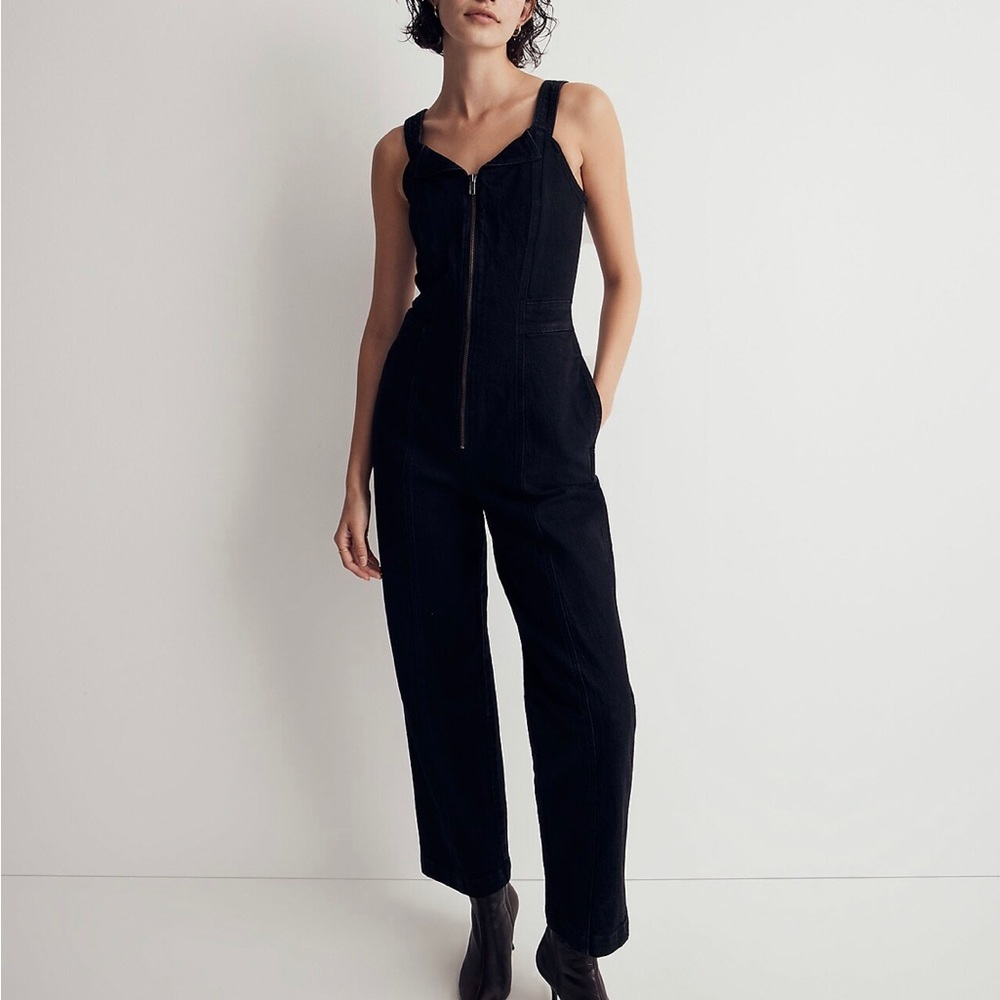 Madewell denim zip-front jumpsuit